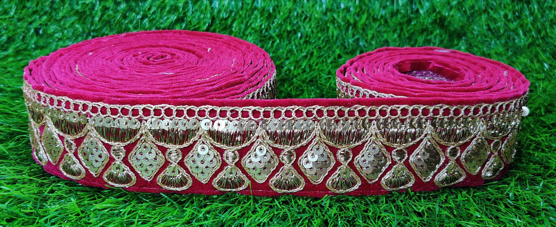 9 yard 4.5 cm wide Indian Saree Border Boho Lace Embroidery Ribbon Cushion Table runner curtains wedding Sewing Crafting Trim Headbands