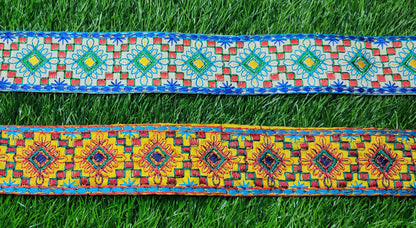 9 yard 4.0 cm wide Indian Saree Border Boho Lace Embroidery Ribbon Cushion Table runner curtains wedding Sewing Crafting Trim Headbands