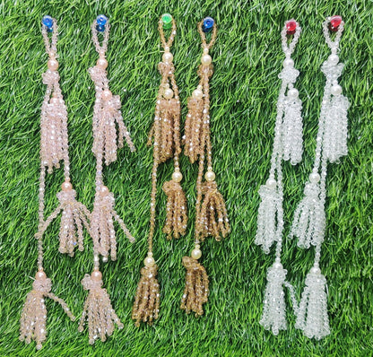 Indian Handmade Latkan Tassels for Saree Blouse Lehenga HandBags Hangings Dupatta Decoration Bridal Wedding dress for Women pair of 2 pcs