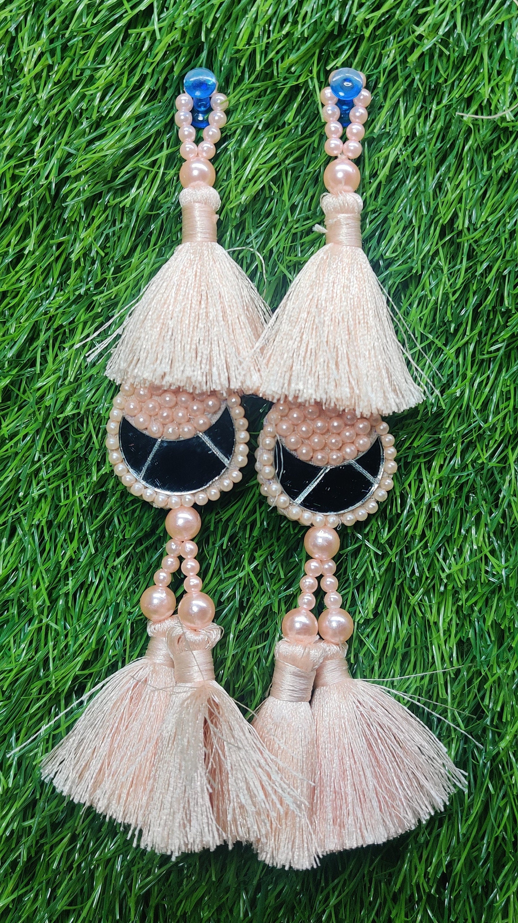 Indian Handmade Latkan Tassels for Saree Blouse Lehenga HandBags Hangings Dupatta Decoration Bridal Wedding dress for Women pair of 2 pcs