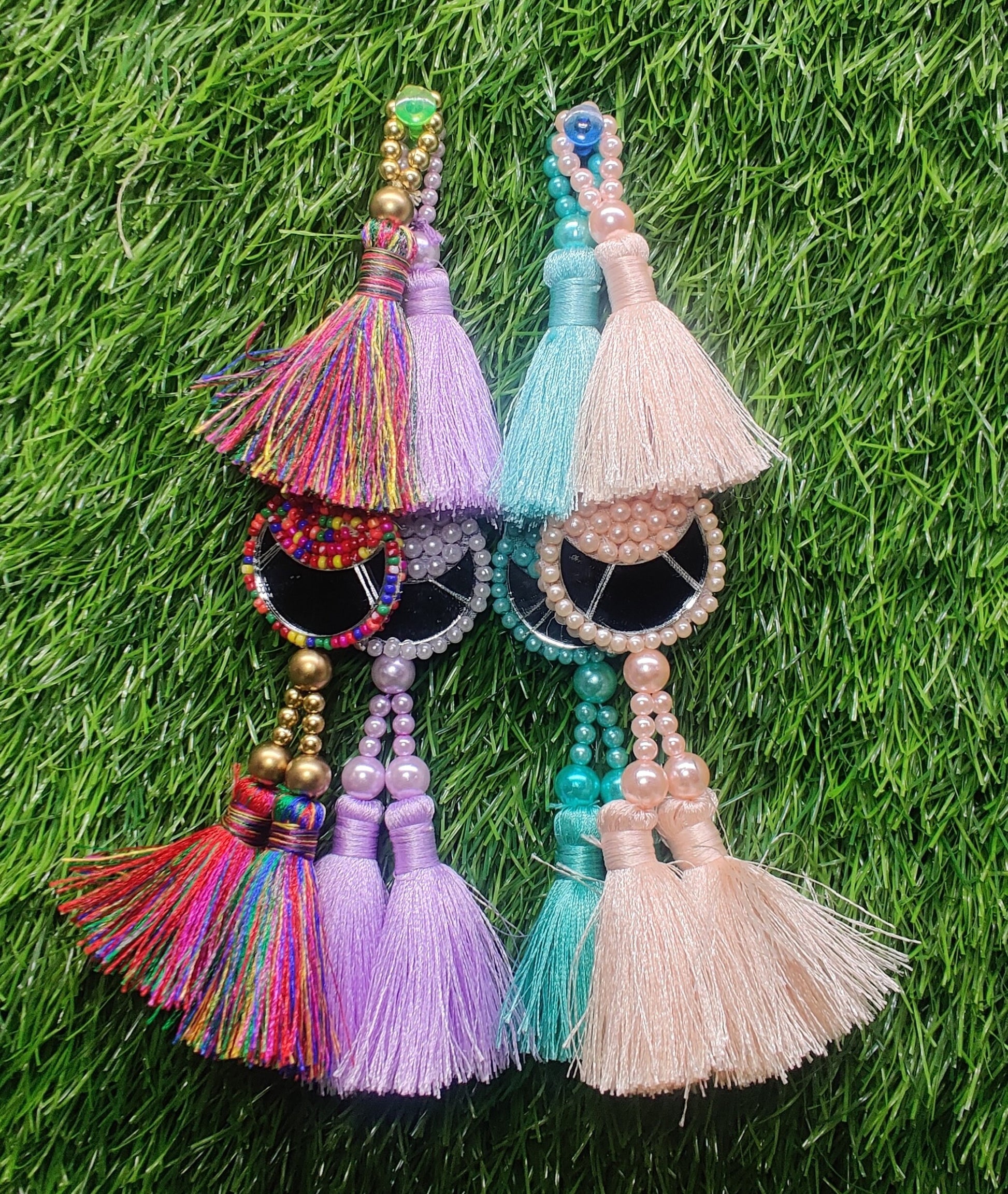 Indian Handmade Latkan Tassels for Saree Blouse Lehenga HandBags Hangings Dupatta Decoration Bridal Wedding dress for Women pair of 2 pcs