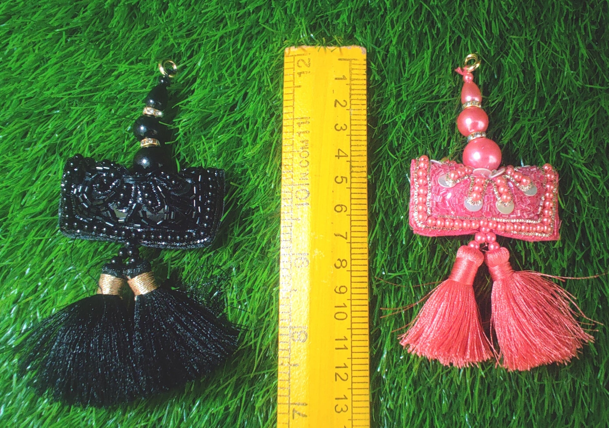 Indian Handmade Latkan Tassels for Saree Blouse Lehenga HandBags Hangings Dupatta Decoration Bridal Wedding dress for Women pair of 2 pcs