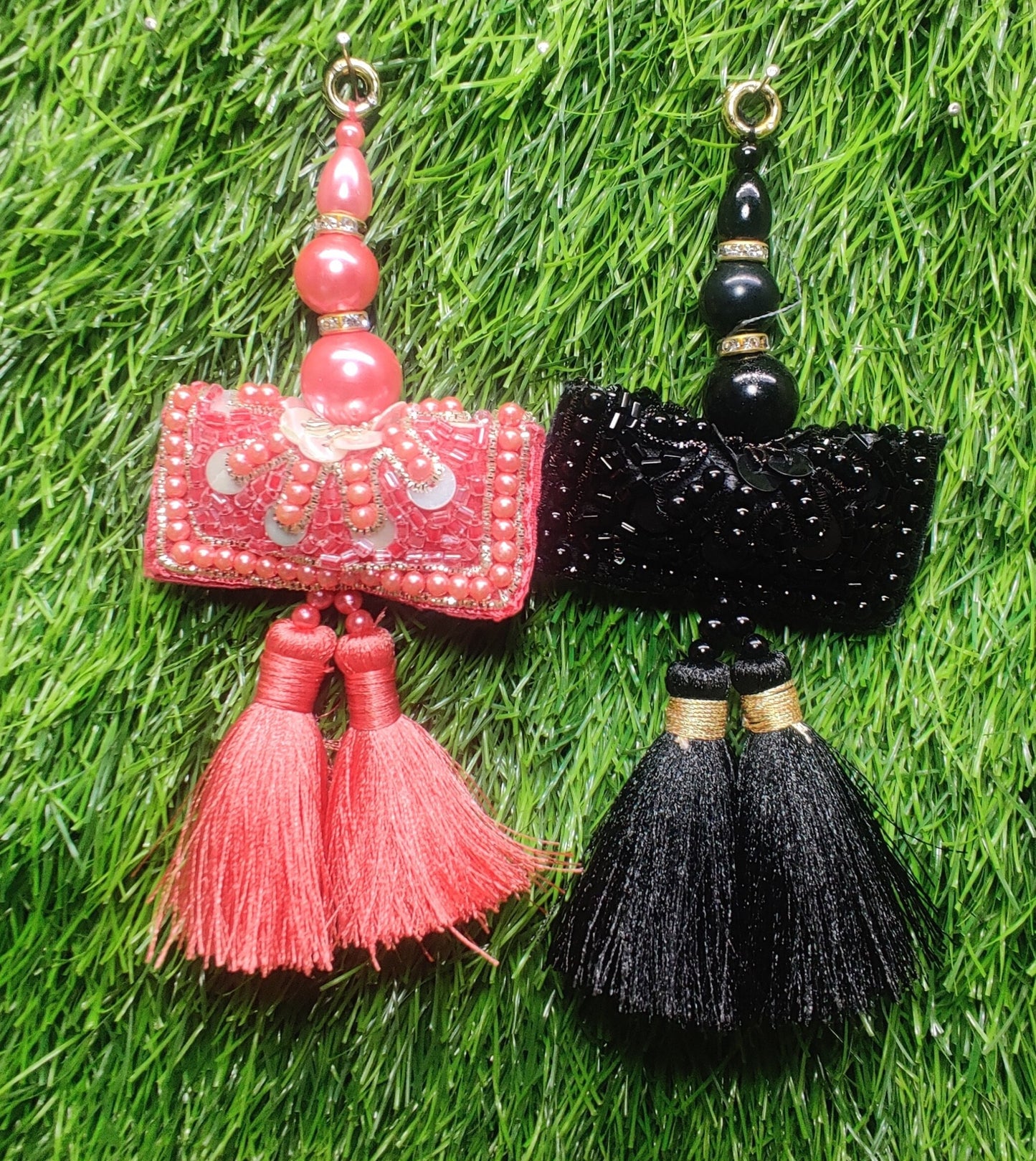 Indian Handmade Latkan Tassels for Saree Blouse Lehenga HandBags Hangings Dupatta Decoration Bridal Wedding dress for Women pair of 2 pcs
