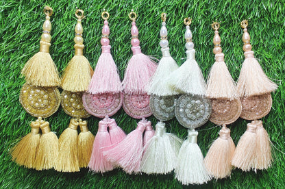 Indian Handmade Latkan Tassels for Saree Blouse Lehenga HandBags Hangings Dupatta Decoration Bridal Wedding dress for Women pair of 2 pcs