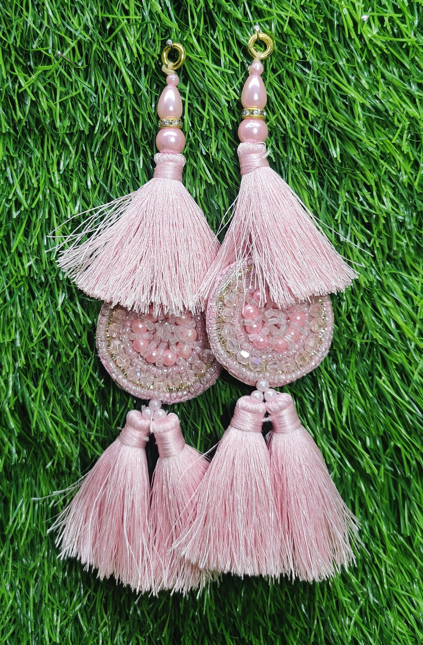 Indian Handmade Latkan Tassels for Saree Blouse Lehenga HandBags Hangings Dupatta Decoration Bridal Wedding dress for Women pair of 2 pcs