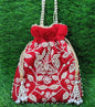 Indian Women Fashion Handmade Potli Bag, Ethnic Wedding And Festivals, hand bag, Bridal Bag Embellished With Beads & Pearls