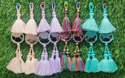 Indian Handmade Latkan Tassels for Saree Blouse Lehenga HandBags Hangings Dupatta Decoration Bridal Wedding dress for Women pair of 2 pcs