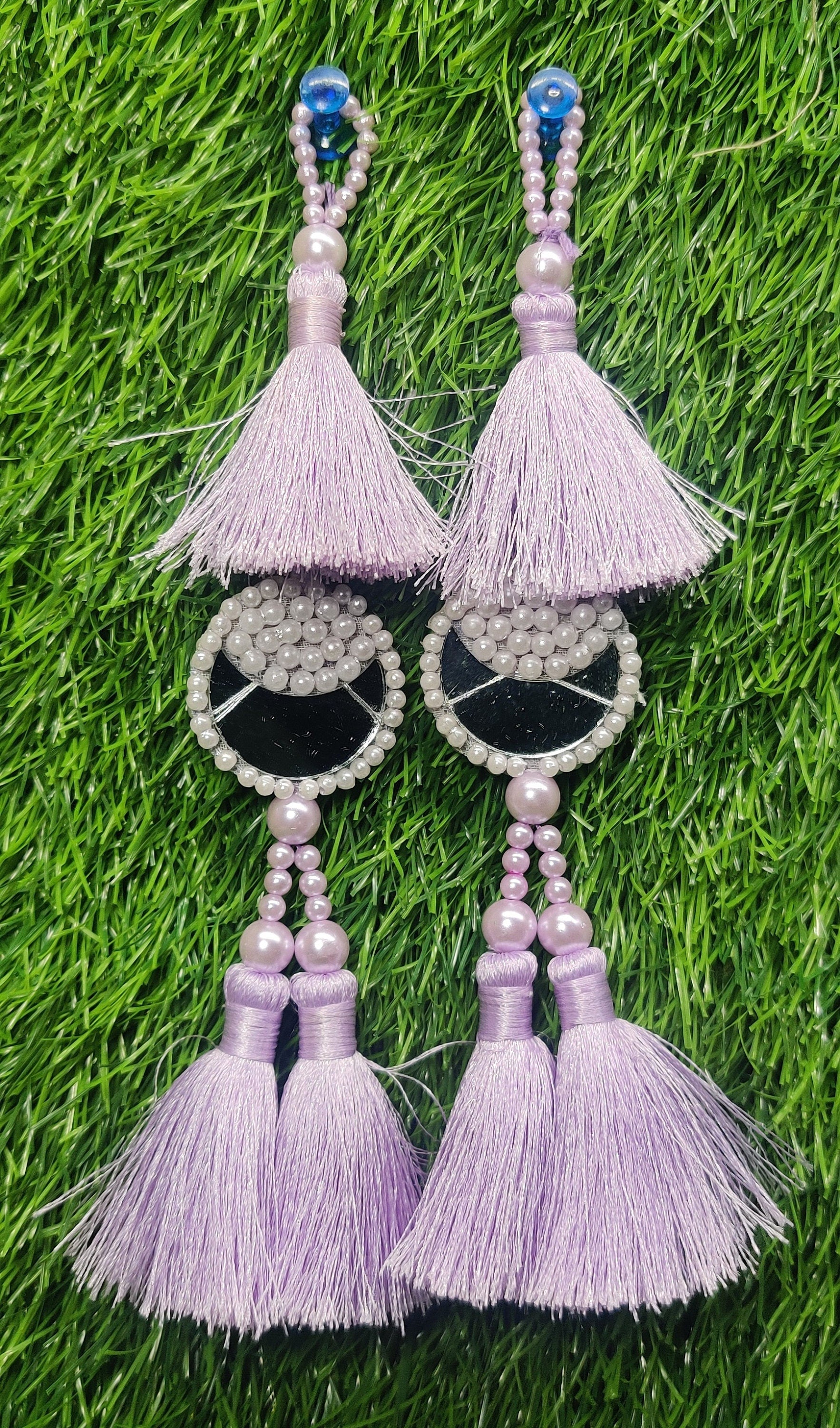 Indian Handmade Latkan Tassels for Saree Blouse Lehenga HandBags Hangings Dupatta Decoration Bridal Wedding dress for Women pair of 2 pcs