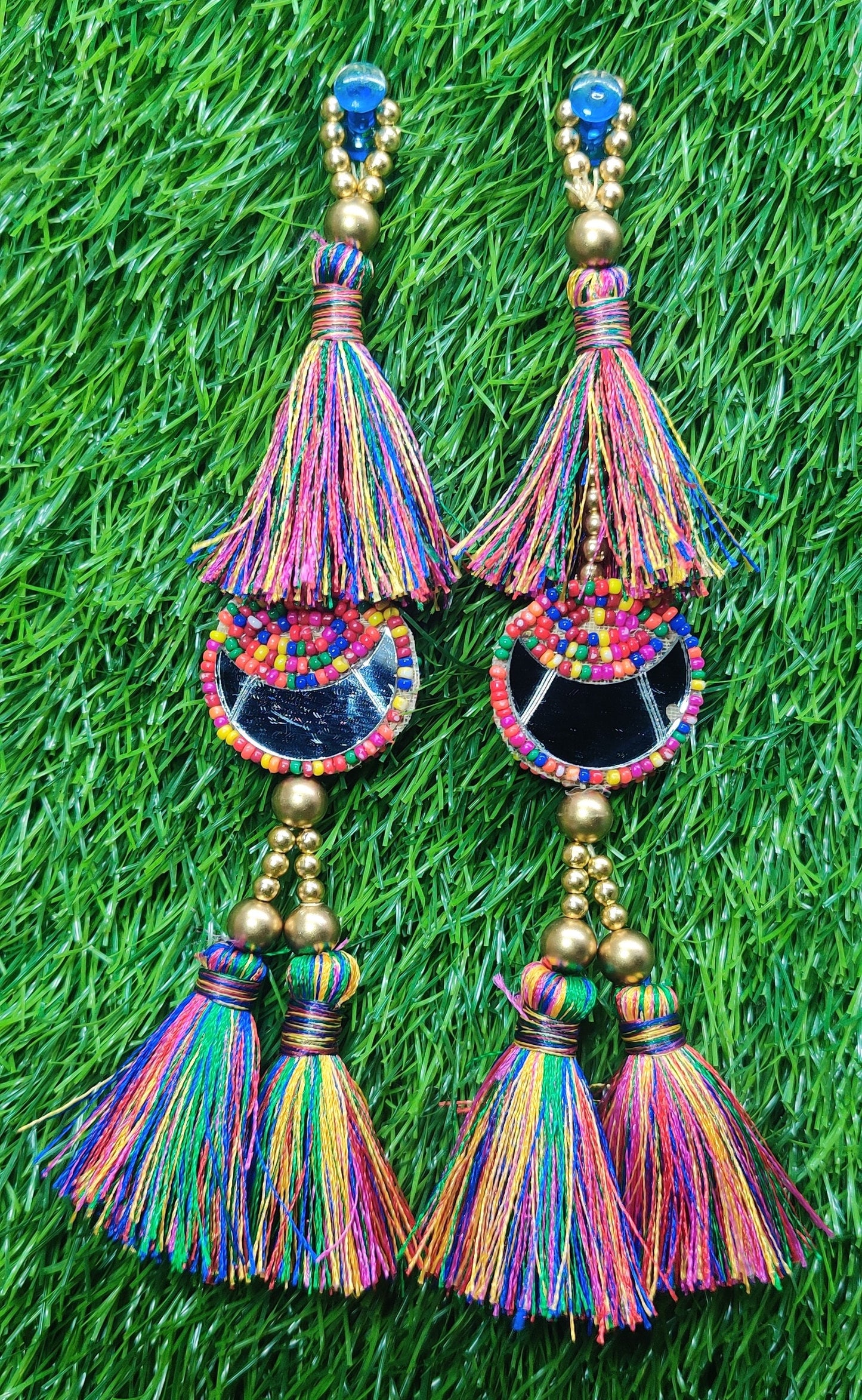 Indian Handmade Latkan Tassels for Saree Blouse Lehenga HandBags Hangings Dupatta Decoration Bridal Wedding dress for Women pair of 2 pcs