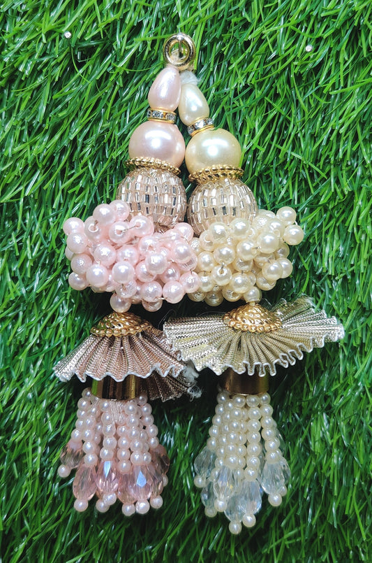 Indian Handmade Latkan Tassels for Saree Blouse Lehenga HandBags Hangings Dupatta Decoration Bridal Wedding dress for Women pair of 2 pcs