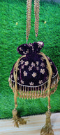 Indian Women Fashion Handmade Potli Bag, Ethnic Wedding And Festivals, hand bag, Bridal Bag Embellished With Beads & Pearls