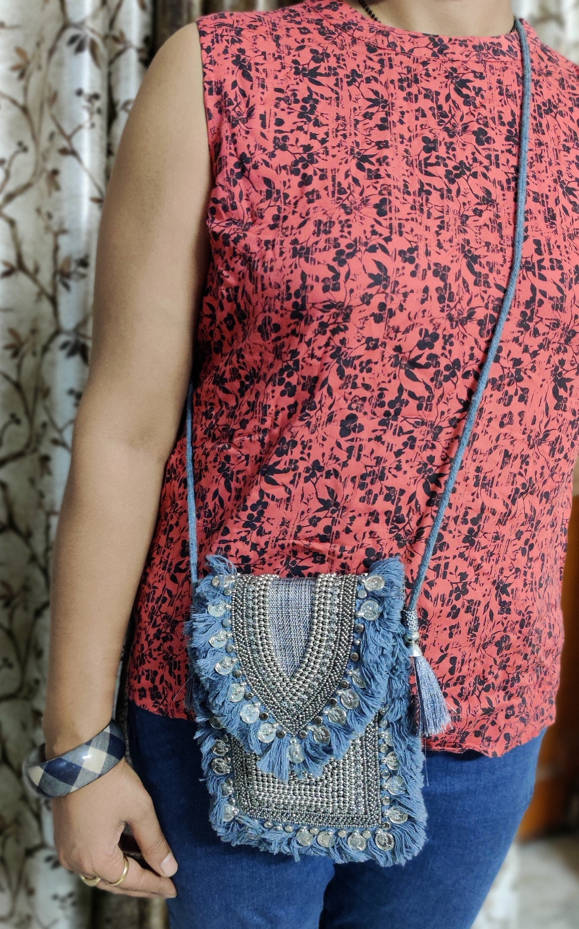 Indian Banjara Bag, Embroidered Bag, Hippie Bag, Shoulder Bag, Sling Bag, Crossbody Bag, Ethnic Bag, Boho Bag, Bohemian gift, Beaded