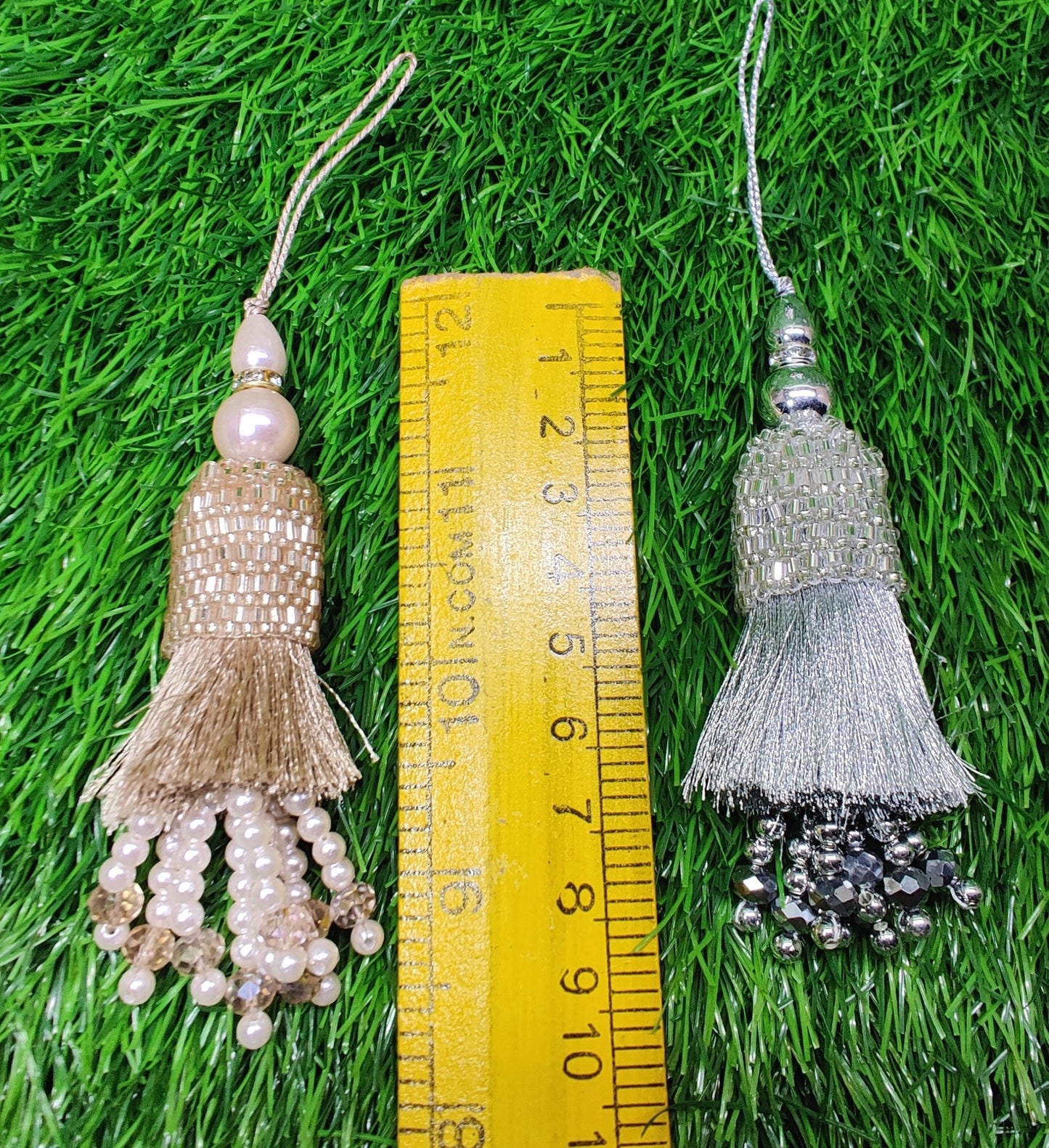 Indian Handmade Latkan Tassels for Saree Blouse Lehenga HandBags Hangings Dupatta Decoration Bridal Wedding dress for Women pair of 2 pcs