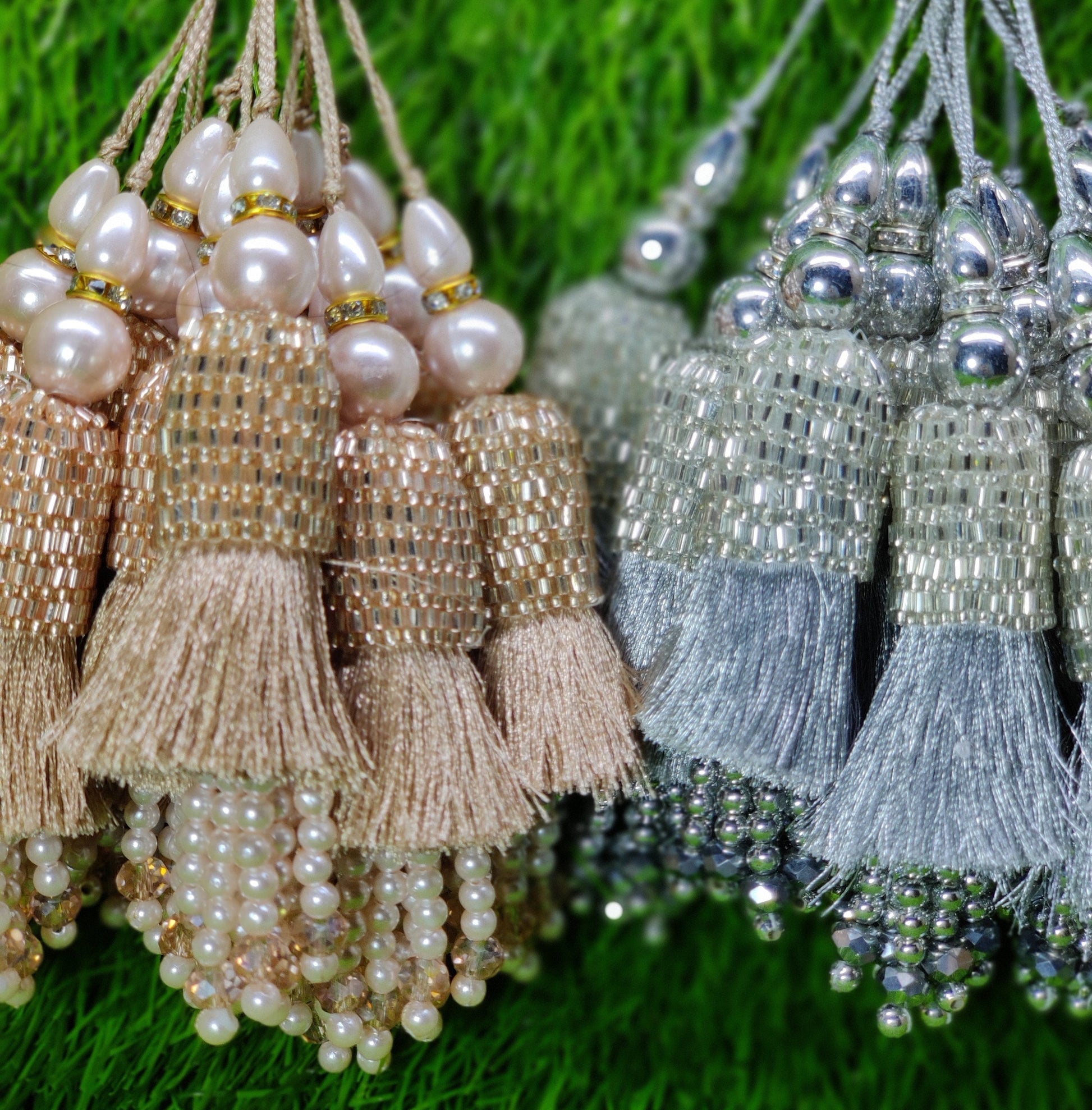 Indian Handmade Latkan Tassels for Saree Blouse Lehenga HandBags Hangings Dupatta Decoration Bridal Wedding dress for Women pair of 2 pcs