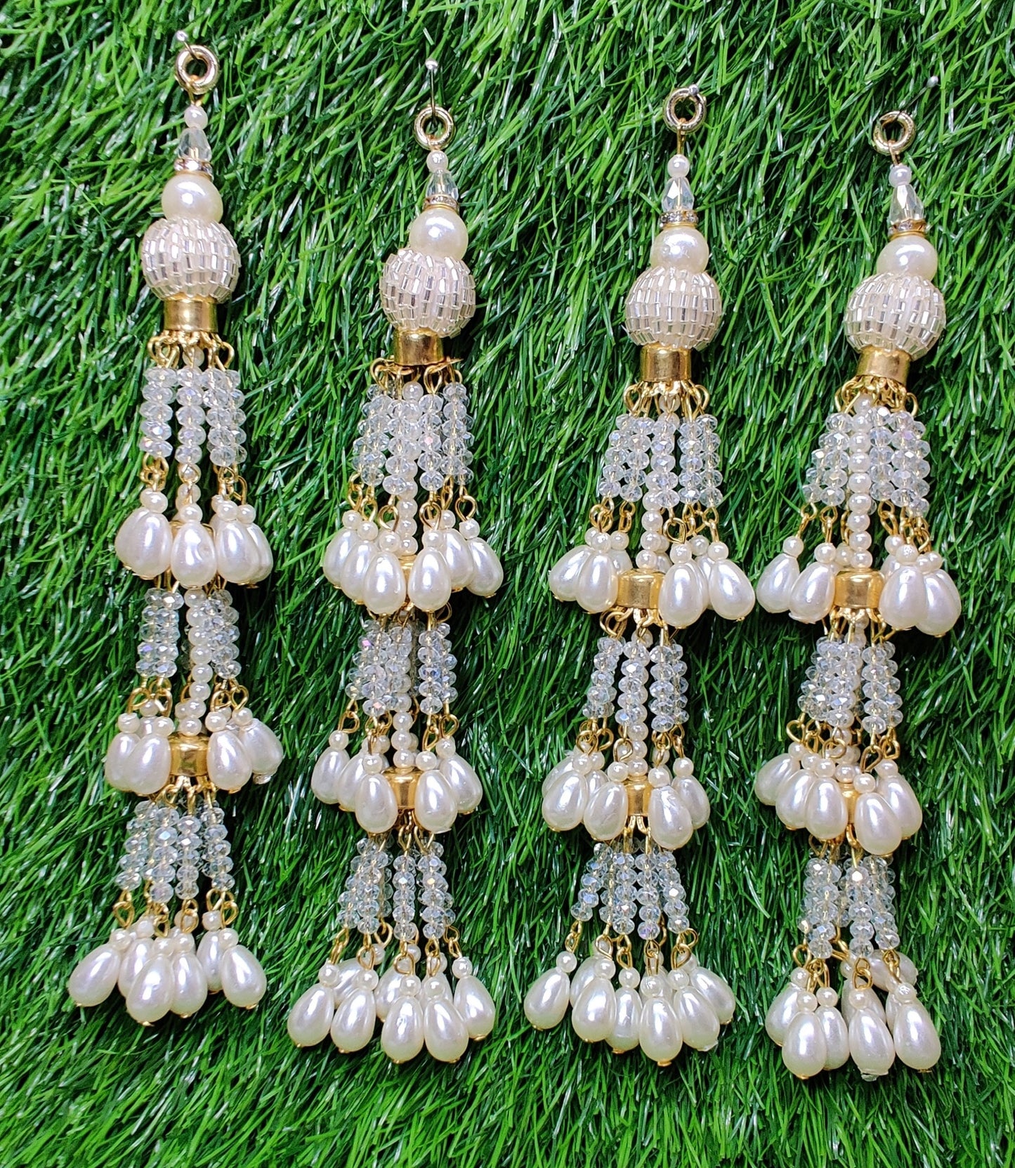 Indian Handmade Latkan Tassels for Saree Blouse Lehenga HandBags Hangings Dupatta Decoration Bridal Wedding dress for Women pair of 2 pcs