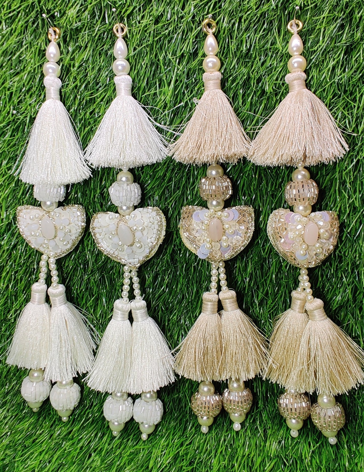 Indian Handmade Beaded Latkan Tassels for Saree Blouse HandBags Hangings Dupatta Bridal Wedding dress for Women pair of 2 pcs