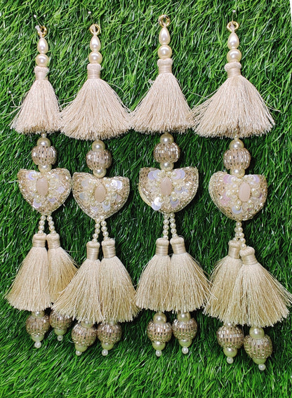 Indian Handmade Beaded Latkan Tassels for Saree Blouse HandBags Hangings Dupatta Bridal Wedding dress for Women pair of 2 pcs