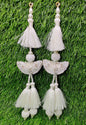 Indian White color Handmade Beaded Latkan Tassels for Saree Blouse HandBags Hangings Dupatta Bridal Wedding dress for Women pair of 2 pcs