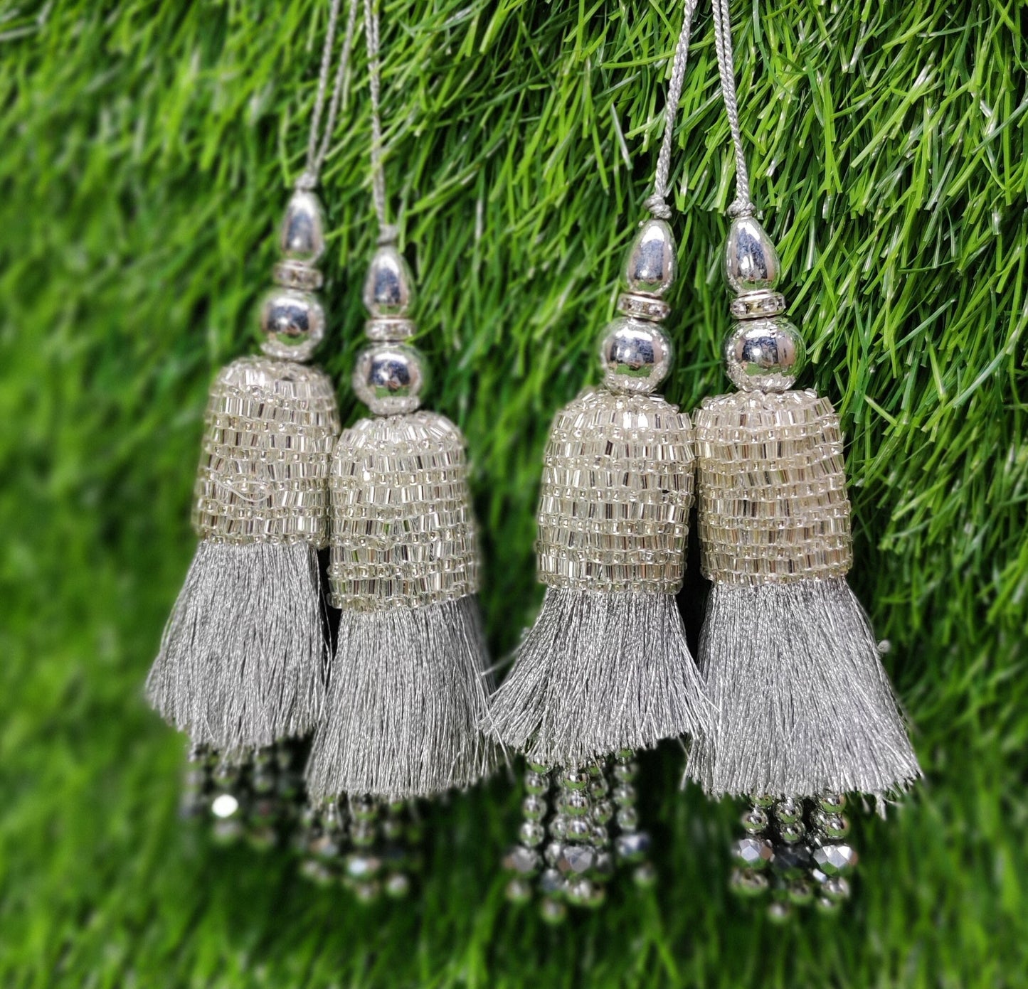 Indian Handmade Latkan Tassels for Saree Blouse Lehenga HandBags Hangings Dupatta Decoration Bridal Wedding dress for Women pair of 2 pcs