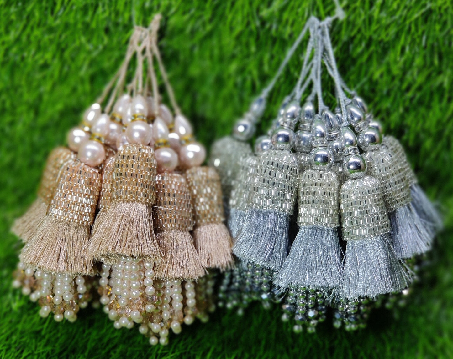 Indian Handmade Latkan Tassels for Saree Blouse Lehenga HandBags Hangings Dupatta Decoration Bridal Wedding dress for Women pair of 2 pcs