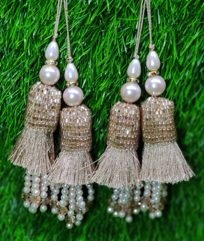 Indian Handmade Latkan Tassels for Saree Blouse Lehenga HandBags Hangings Dupatta Decoration Bridal Wedding dress for Women pair of 2 pcs