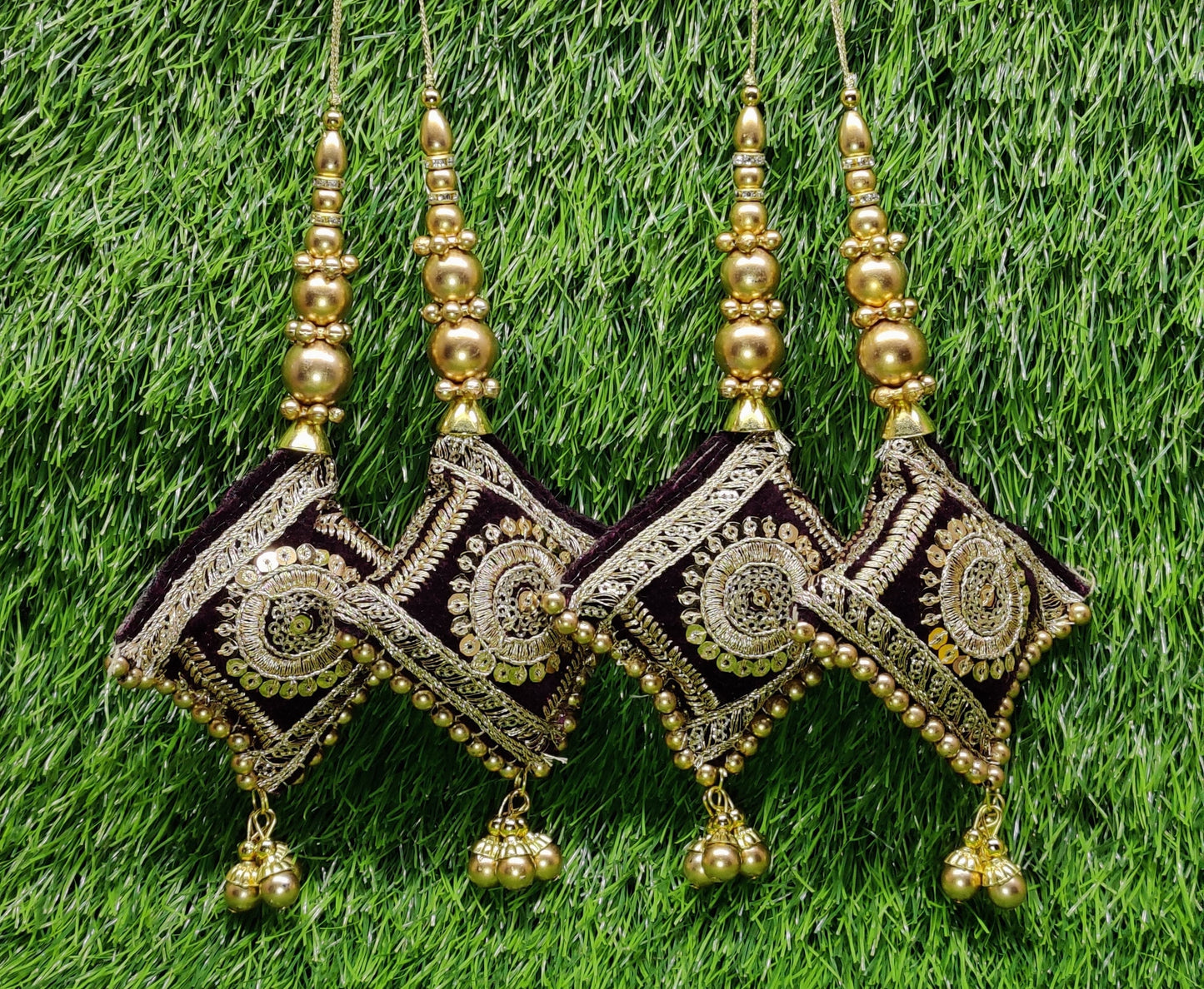 Indian Handmade Latkan Tassels for Saree Blouse Lehenga HandBags Hangings Dupatta Decoration Bridal Wedding dress for Women pair of 2 pcs