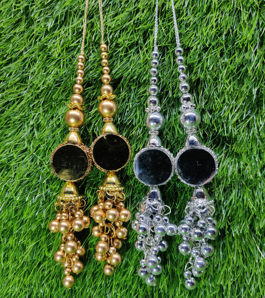 Indian Handmade Latkan Tassels for Saree Blouse Lehenga HandBags Hangings Dupatta Decoration Bridal Wedding dress for Women pair of 2 pcs