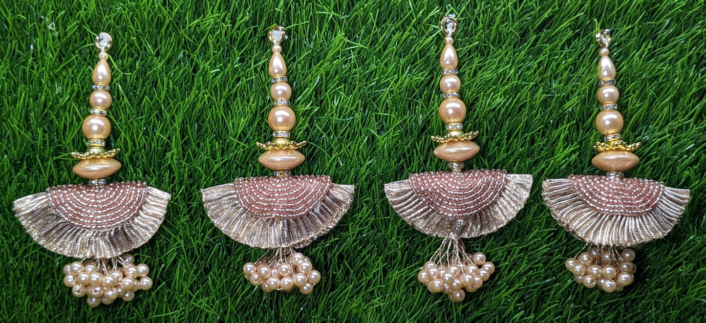 Indian Handmade Beaded Latkan Tassels for Saree Blouse HandBags Hangings Dupatta Bridal Wedding dress for Women pair of 2 pcs