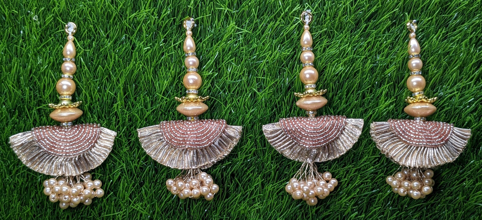 Indian Handmade Beaded Latkan Tassels for Saree Blouse HandBags Hangings Dupatta Bridal Wedding dress for Women pair of 2 pcs