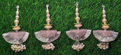 Indian Handmade Beaded Latkan Tassels for Saree Blouse HandBags Hangings Dupatta Bridal Wedding dress for Women pair of 2 pcs