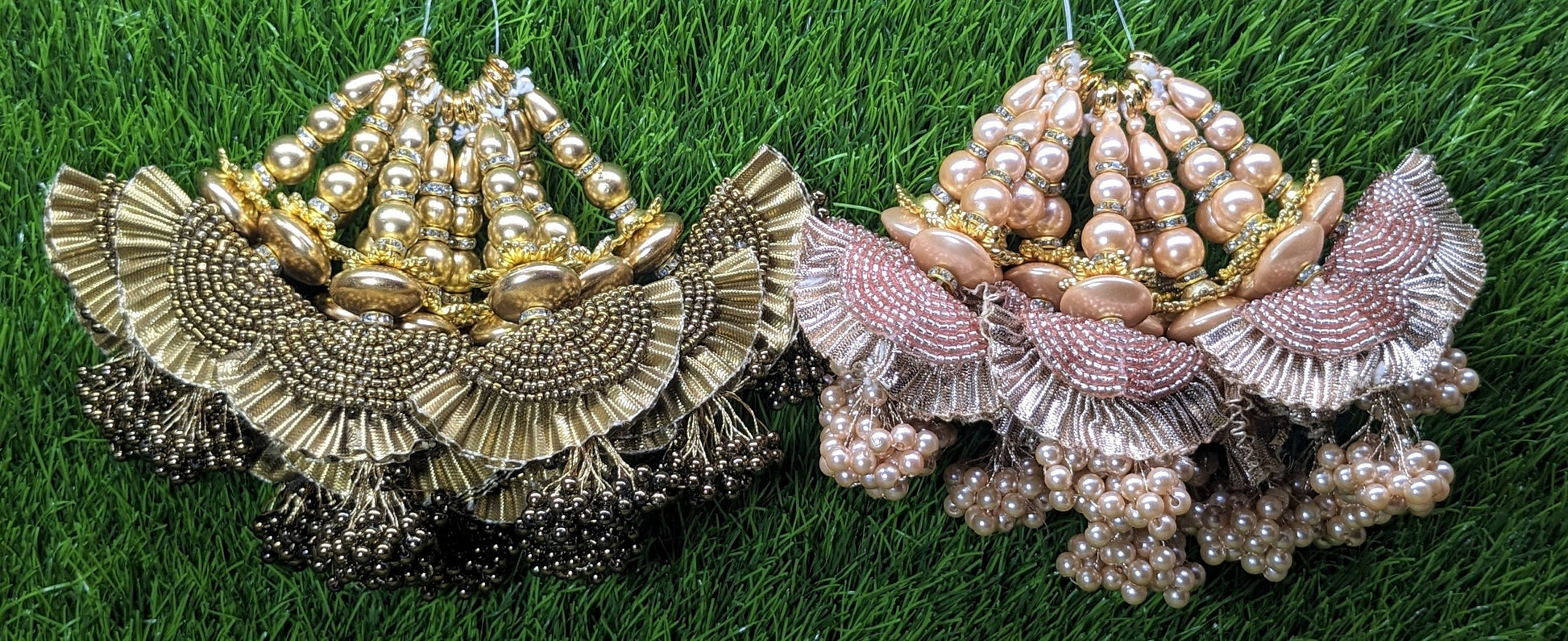 Indian Handmade Beaded Latkan Tassels for Saree Blouse HandBags Hangings Dupatta Bridal Wedding dress for Women pair of 2 pcs