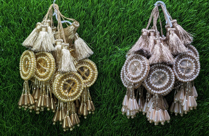Indian Handmade Latkan Tassels for Saree Blouse HandBags Hangings Dupatta Decoration Bridal Wedding dress for Women pair of 2 pcs