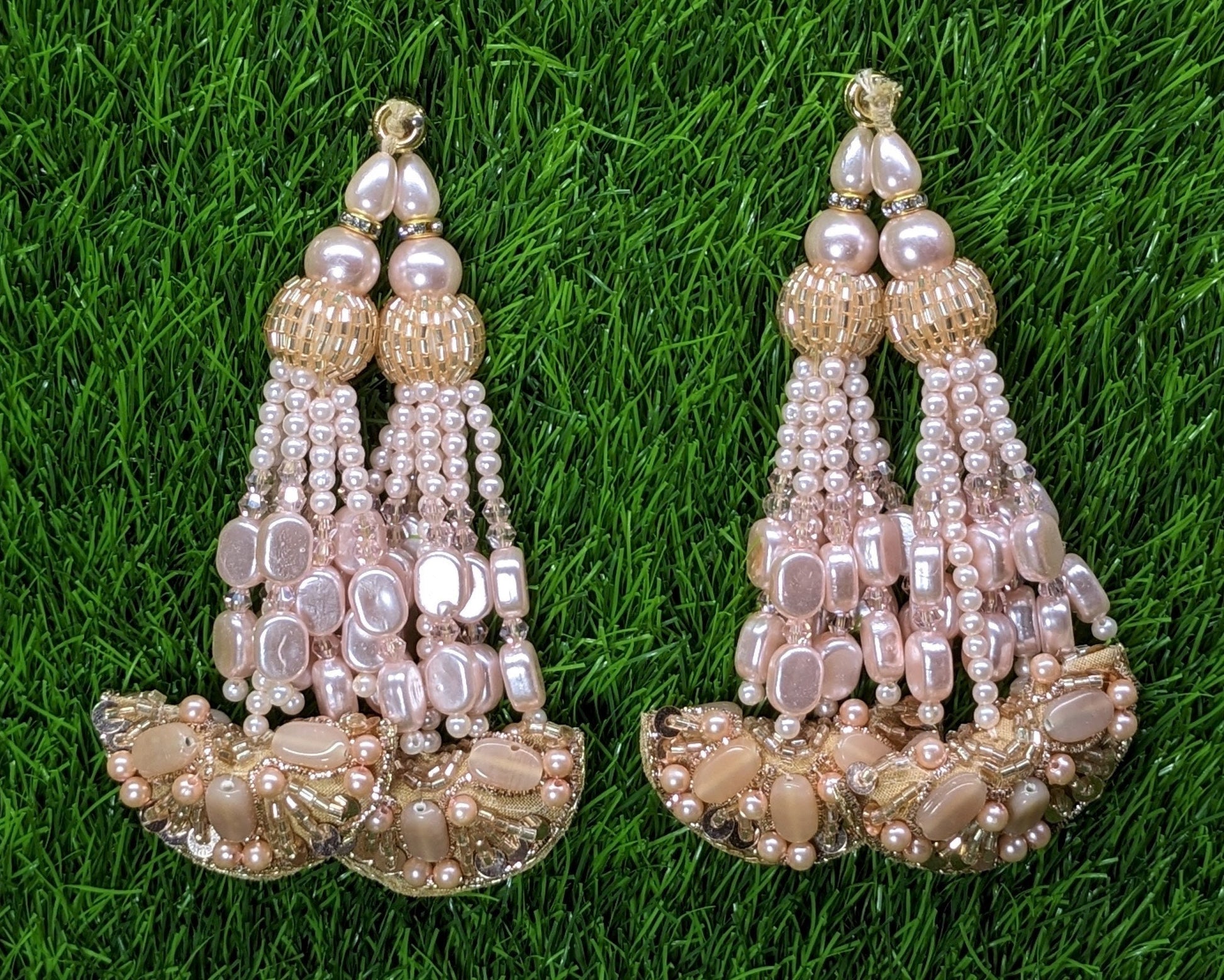 Indian Handmade Beaded Latkan Tassels for Saree blouse HandBags Hangings Dupatta Bridal Wedding dress for Women pair of 2 pcs