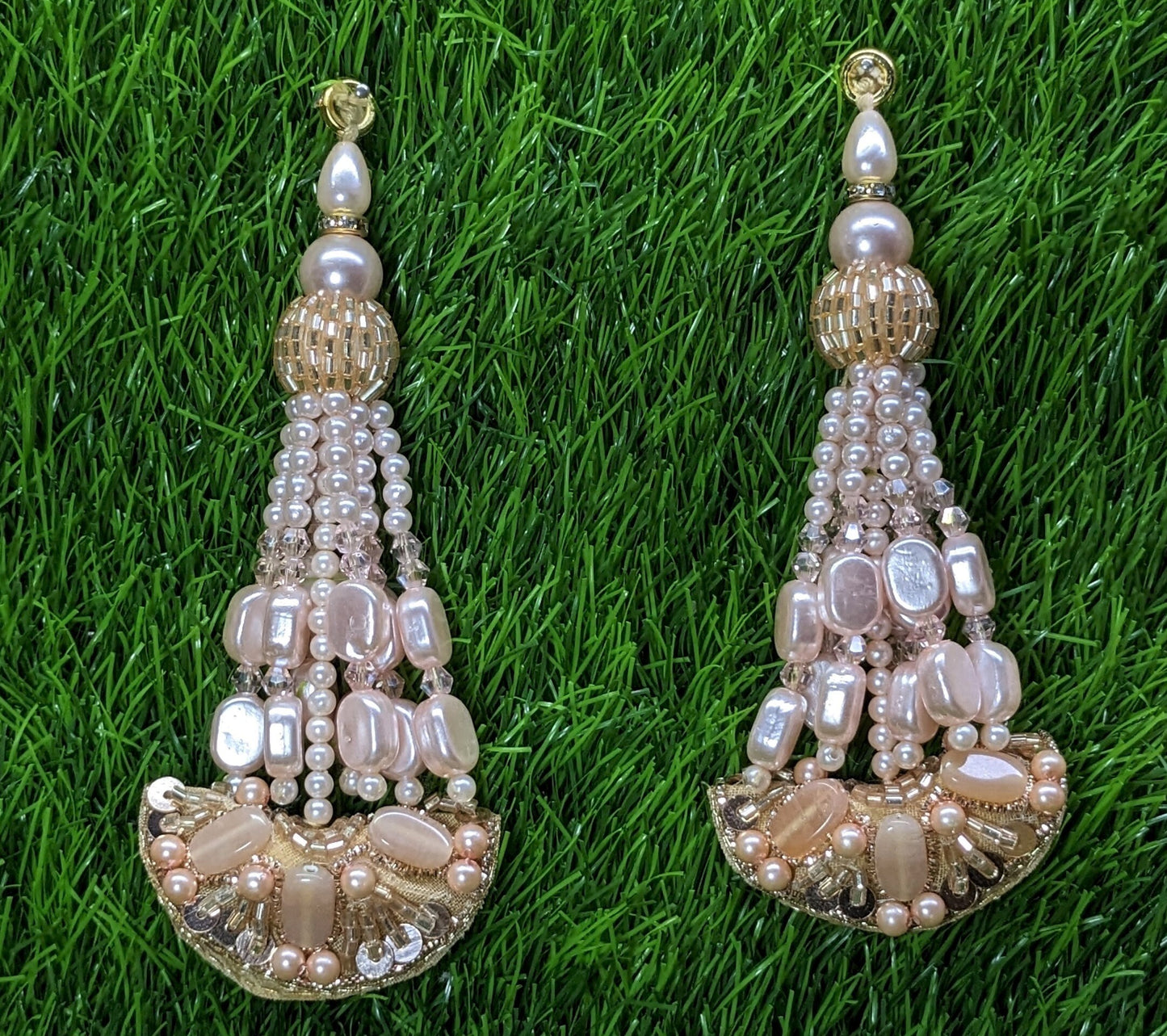 Indian Handmade Beaded Latkan Tassels for Saree blouse HandBags Hangings Dupatta Bridal Wedding dress for Women pair of 2 pcs