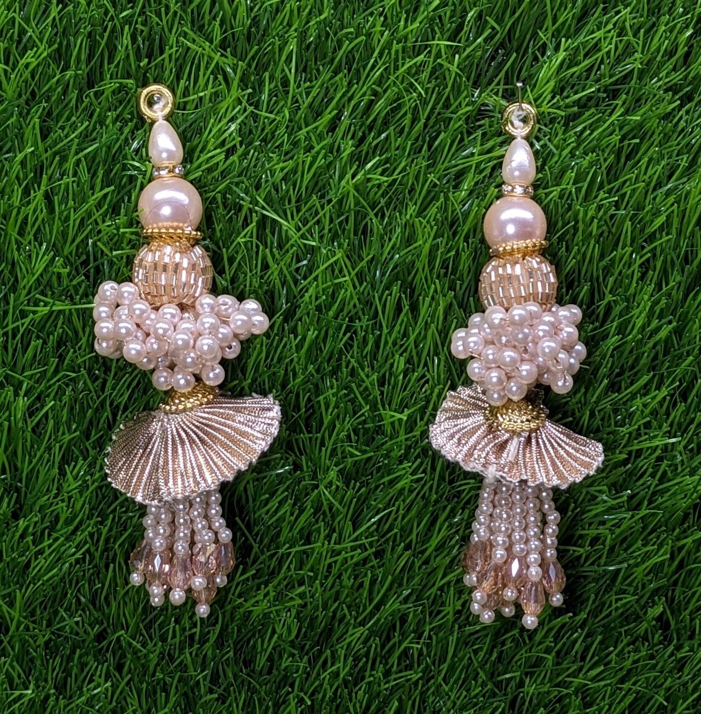 Indian Handmade Beaded Latkan Tassels for Saree Blouse HandBags Hangings Dupatta Bridal Wedding dress for Women pair of 2 pcs