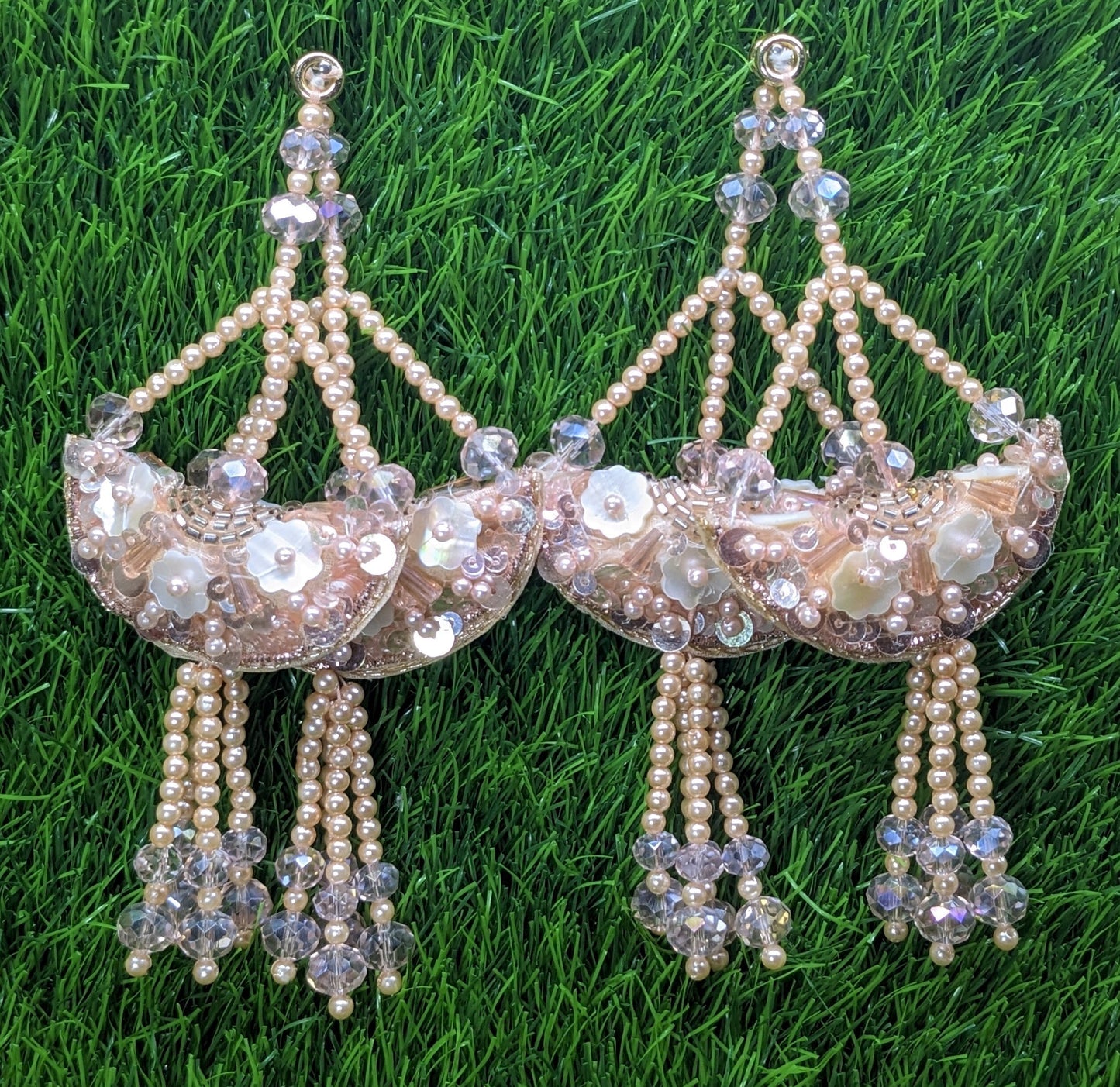Indian Handmade Beaded Latkan Tassels for Saree blouse HandBags Hangings Dupatta Bridal Wedding dress for Women pair of 2 pcs