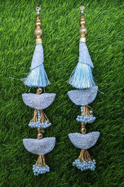 Indian Handmade Beaded Lahenga Latkan Tassels for Saree HandBags Hangings Dupatta Bridal Wedding dress for Women pair of 2 pcs