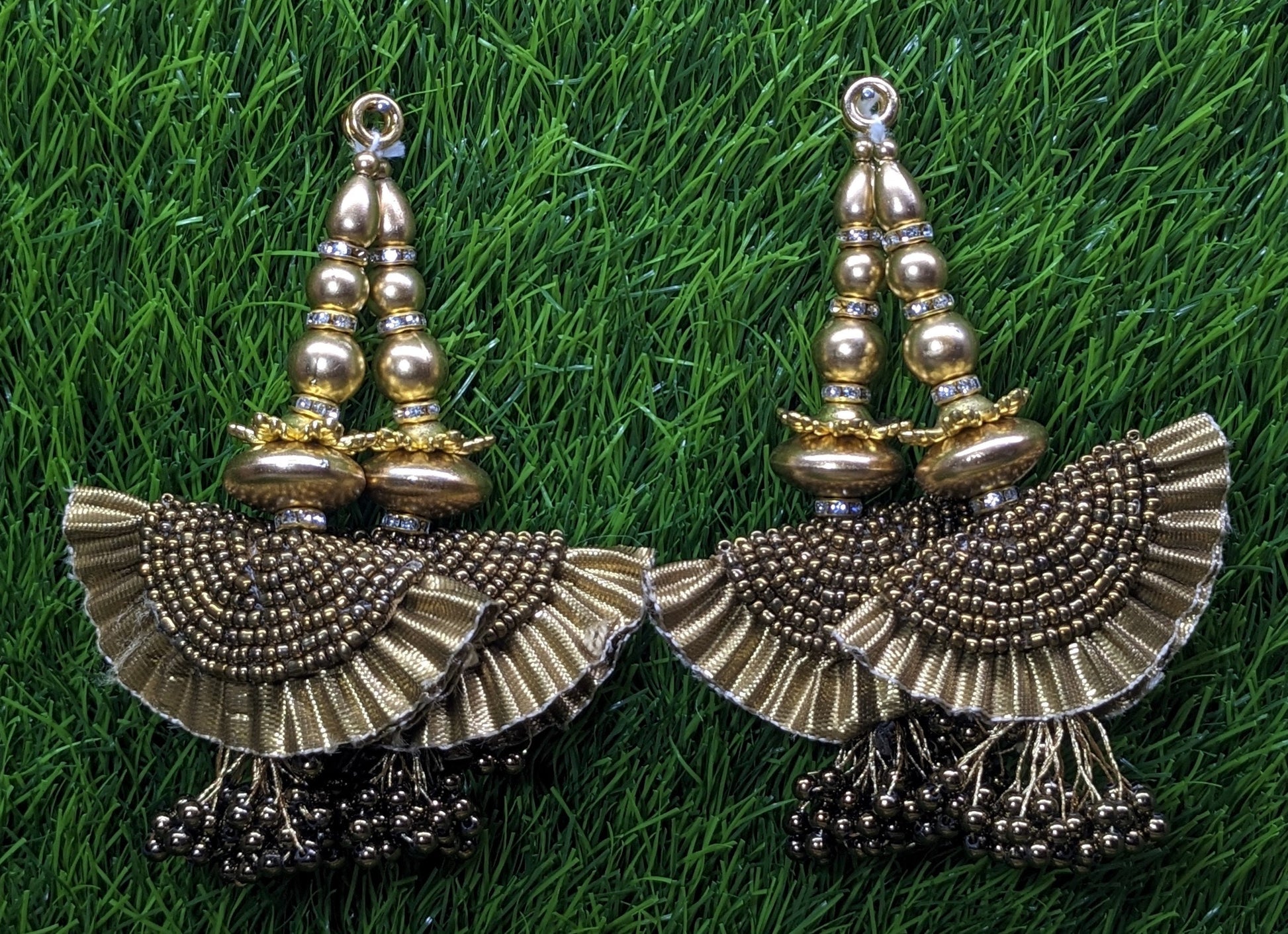 Indian Handmade Beaded Latkan Tassels for Saree Blouse HandBags Hangings Dupatta Bridal Wedding dress for Women pair of 2 pcs