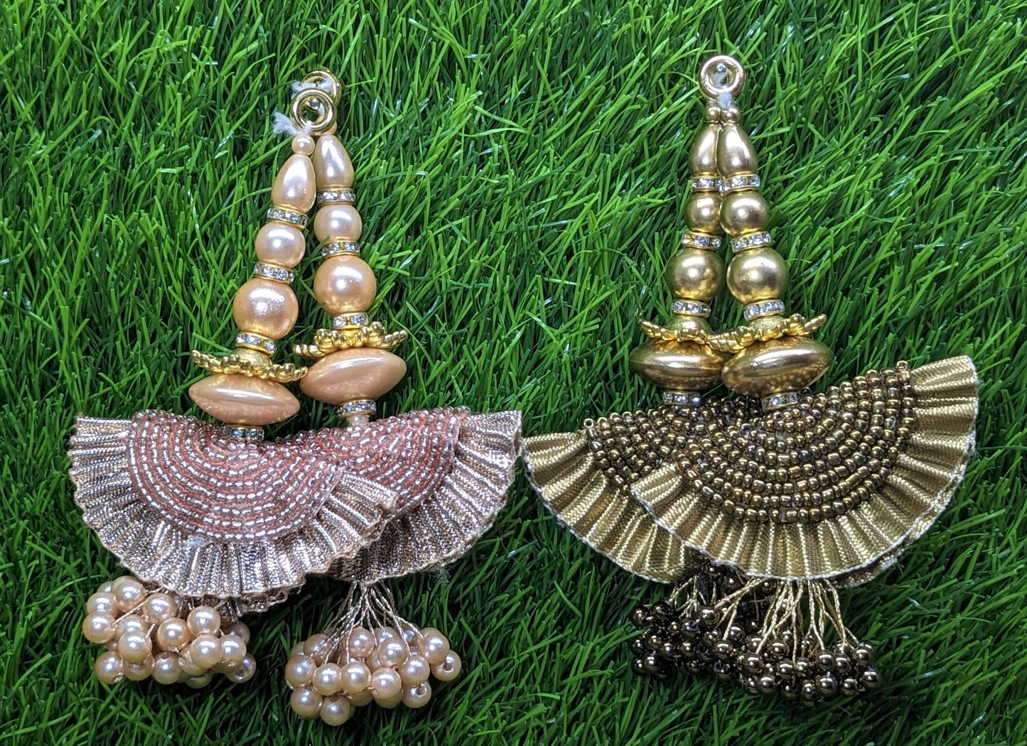 Indian Handmade Beaded Latkan Tassels for Saree Blouse HandBags Hangings Dupatta Bridal Wedding dress for Women pair of 2 pcs