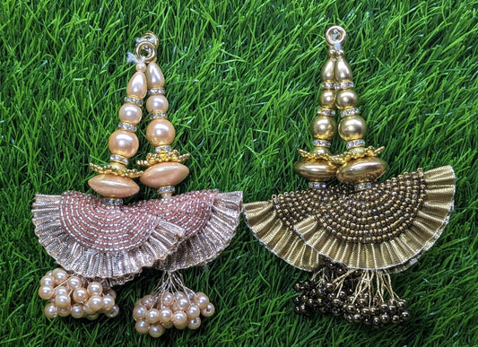 Indian Handmade Beaded Latkan Tassels for Saree Blouse HandBags Hangings Dupatta Bridal Wedding dress for Women pair of 2 pcs