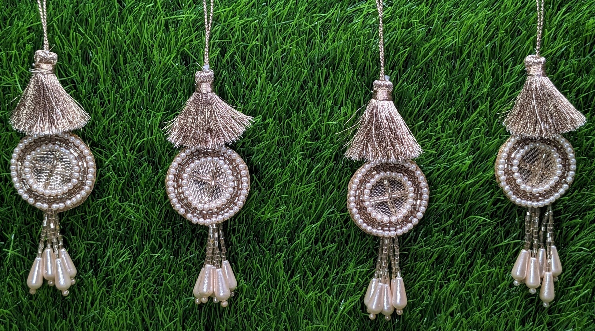 Indian Handmade Latkan Tassels for Saree Blouse HandBags Hangings Dupatta Decoration Bridal Wedding dress for Women pair of 2 pcs