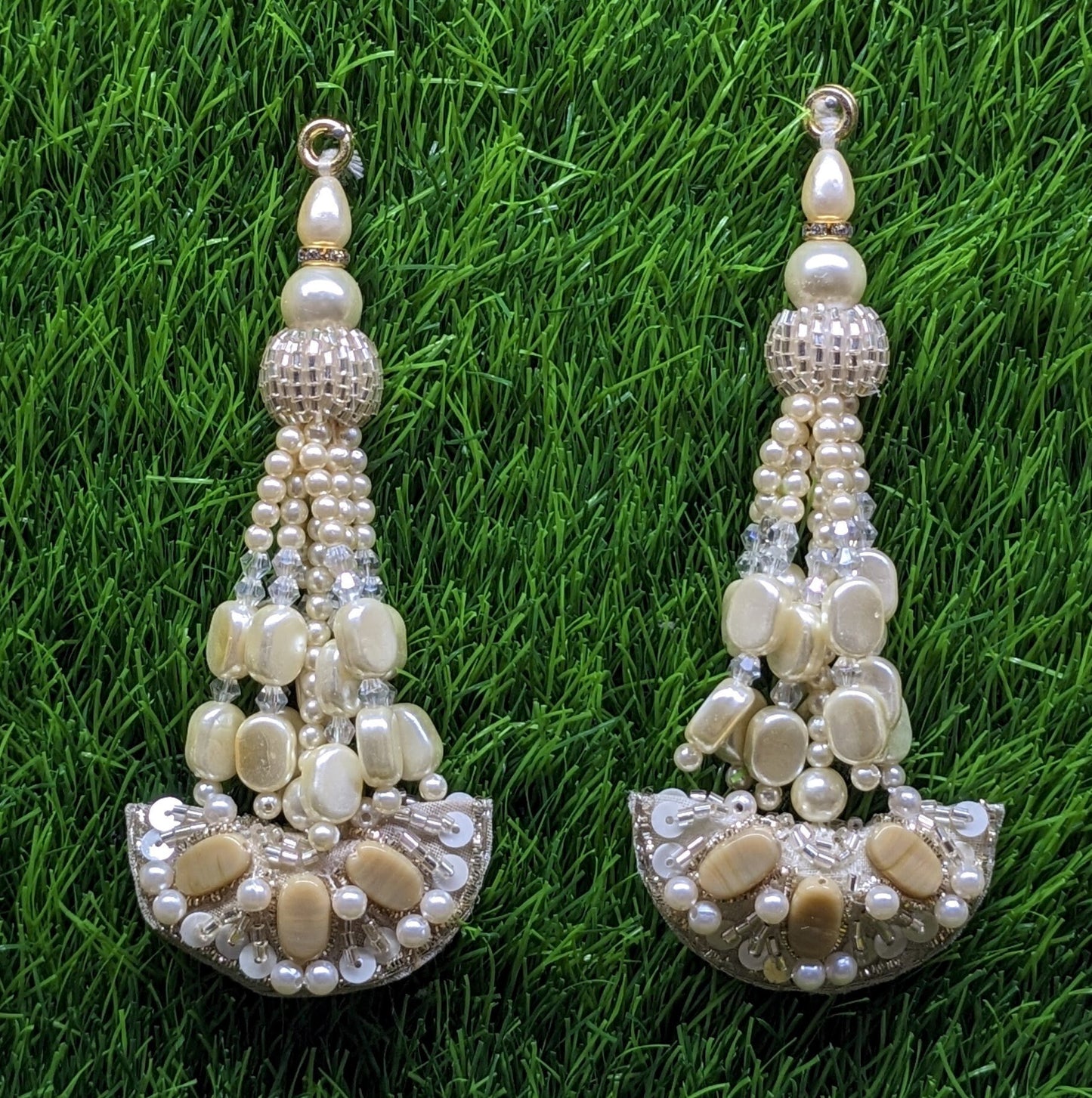 Indian Handmade Beaded Latkan Tassels for Saree blouse HandBags Hangings Dupatta Bridal Wedding dress for Women pair of 2 pcs