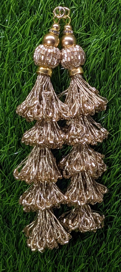 Indian Handmade Beaded Latkan Tassels for Saree Blouse HandBags Hangings Dupatta Bridal Wedding dress for Women pair of 2 pcs
