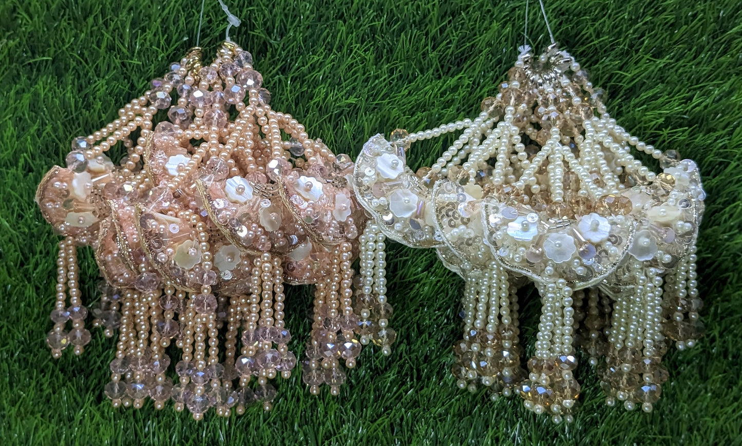 Indian Handmade Beaded Latkan Tassels for Saree blouse HandBags Hangings Dupatta Bridal Wedding dress for Women pair of 2 pcs