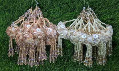 Indian Handmade Beaded Latkan Tassels for Saree blouse HandBags Hangings Dupatta Bridal Wedding dress for Women pair of 2 pcs