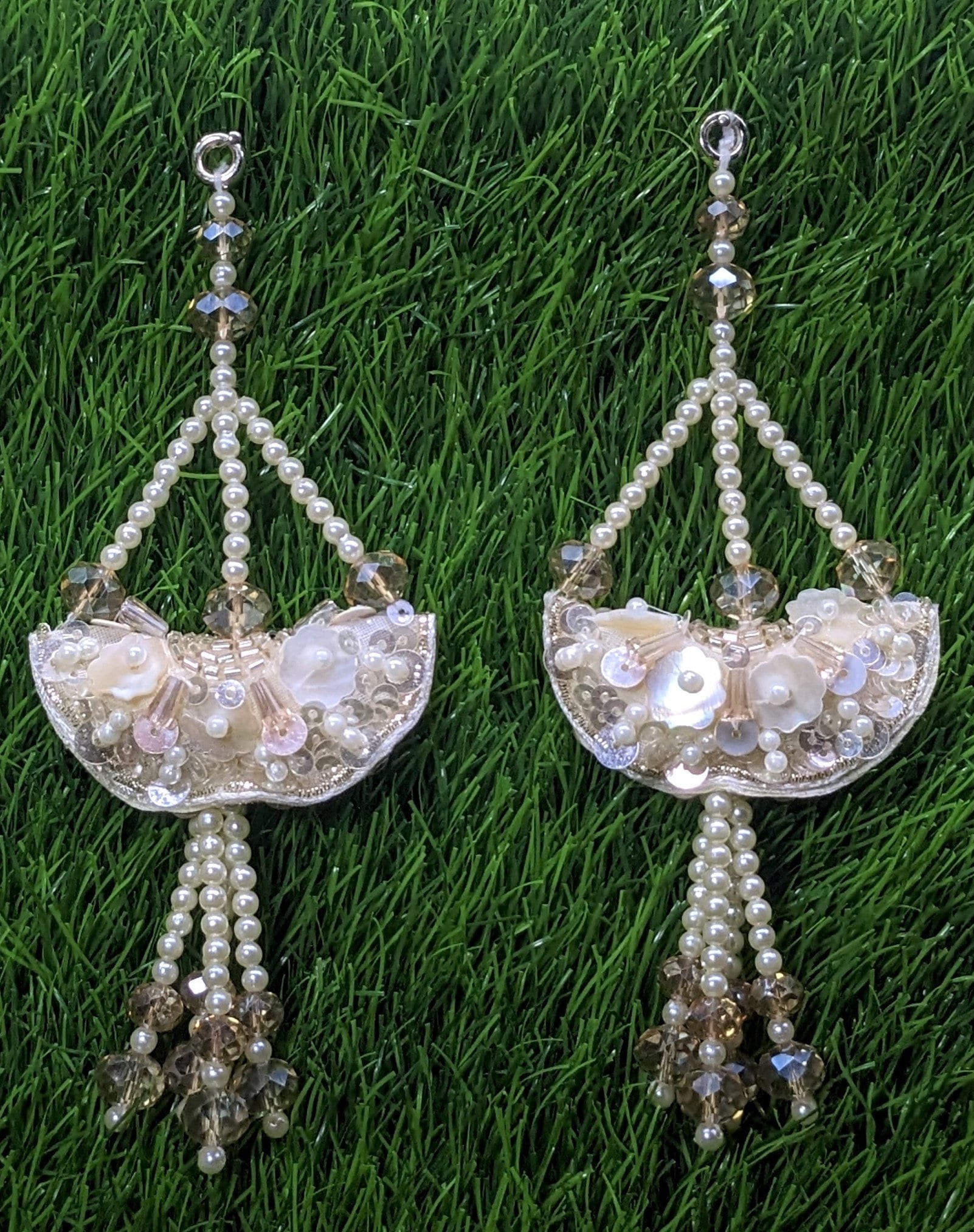 Indian Handmade Beaded Latkan Tassels for Saree blouse HandBags Hangings Dupatta Bridal Wedding dress for Women pair of 2 pcs