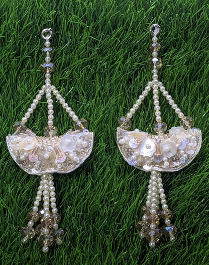 Indian Handmade Beaded Latkan Tassels for Saree blouse HandBags Hangings Dupatta Bridal Wedding dress for Women pair of 2 pcs