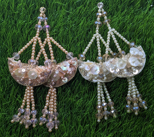 Indian Handmade Beaded Latkan Tassels for Saree blouse HandBags Hangings Dupatta Bridal Wedding dress for Women pair of 2 pcs