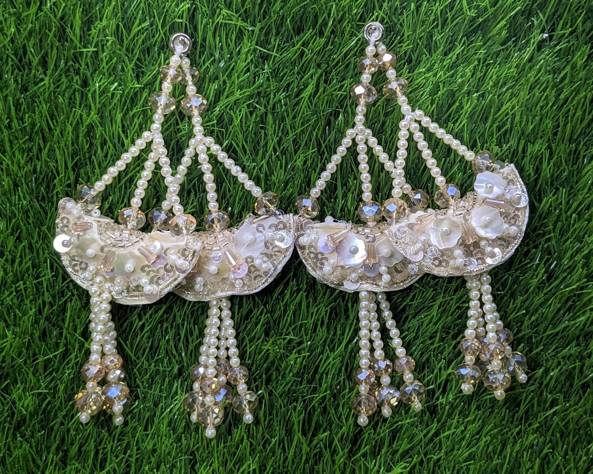 Indian Handmade Beaded Latkan Tassels for Saree blouse HandBags Hangings Dupatta Bridal Wedding dress for Women pair of 2 pcs