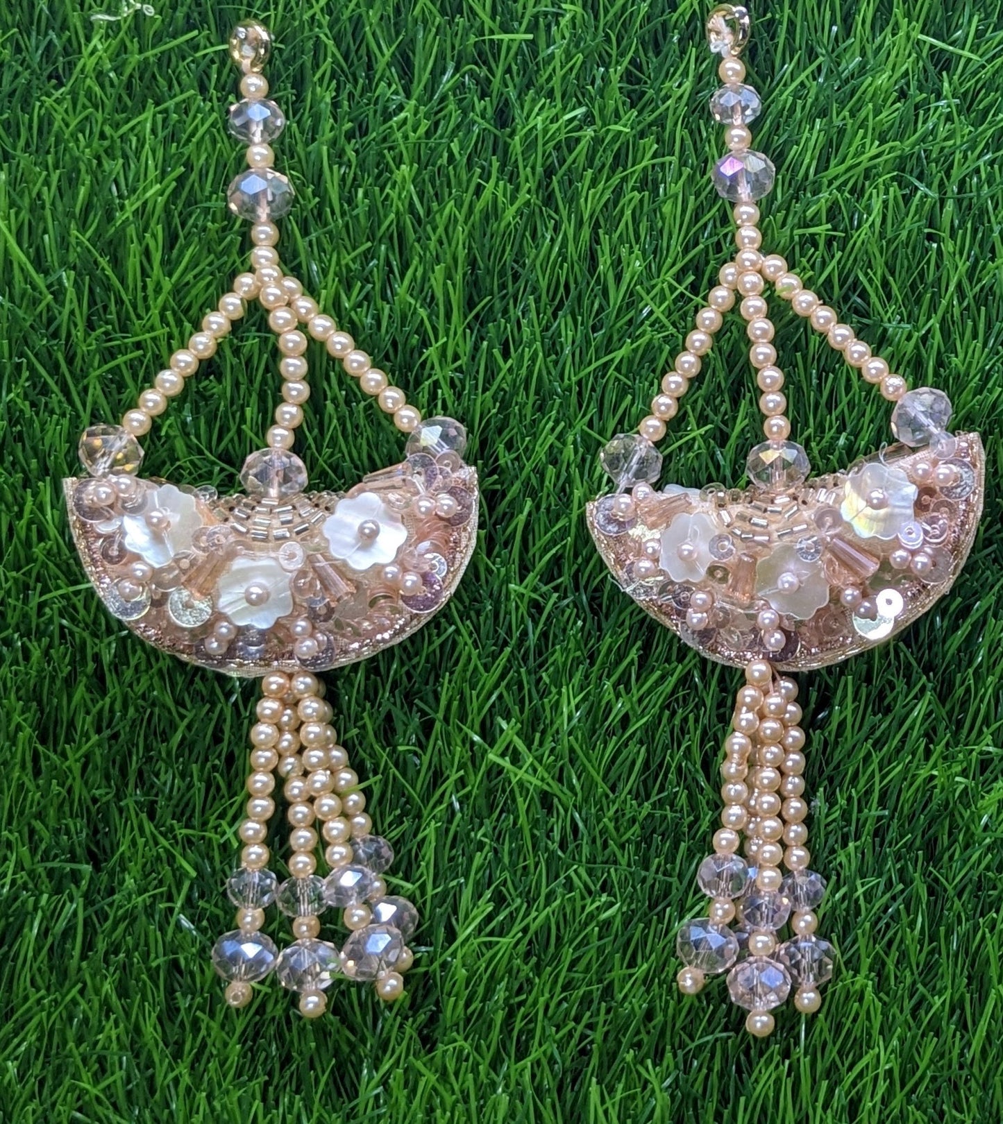 Indian Handmade Beaded Latkan Tassels for Saree blouse HandBags Hangings Dupatta Bridal Wedding dress for Women pair of 2 pcs